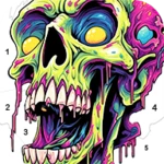 skull color android application logo